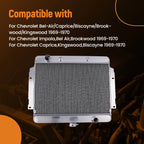 3 Row Aluminum Engine Radiator Assembly for Chevrolet Impala (1969–1970) 345