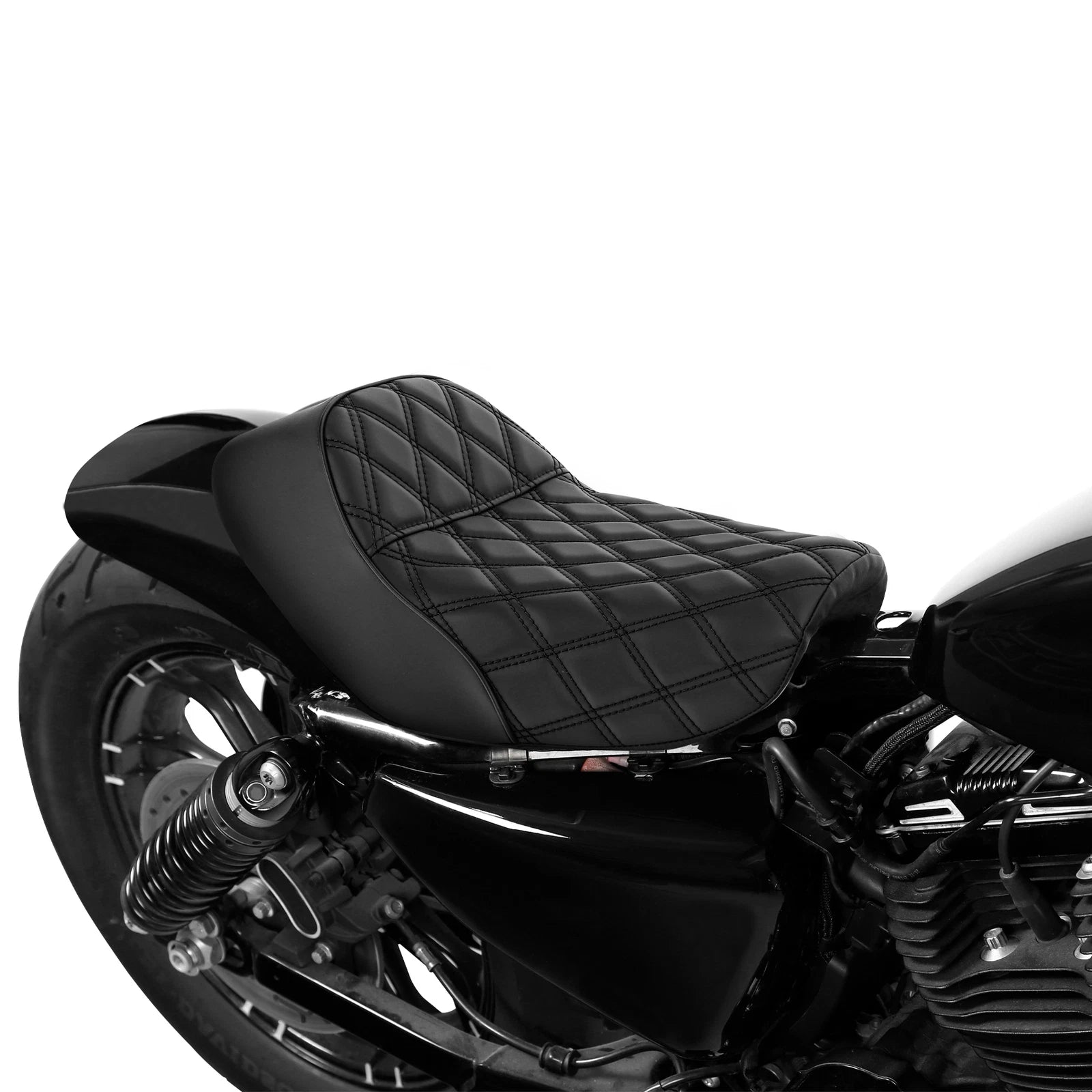 Black Solo Seat for Harley Sportster XL 883 1200 (2010–2022)