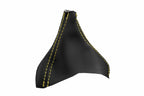 Leather Automatic Shift Boot Cover for Volvo XC90 (2003–2014) Black Yellow Stitch