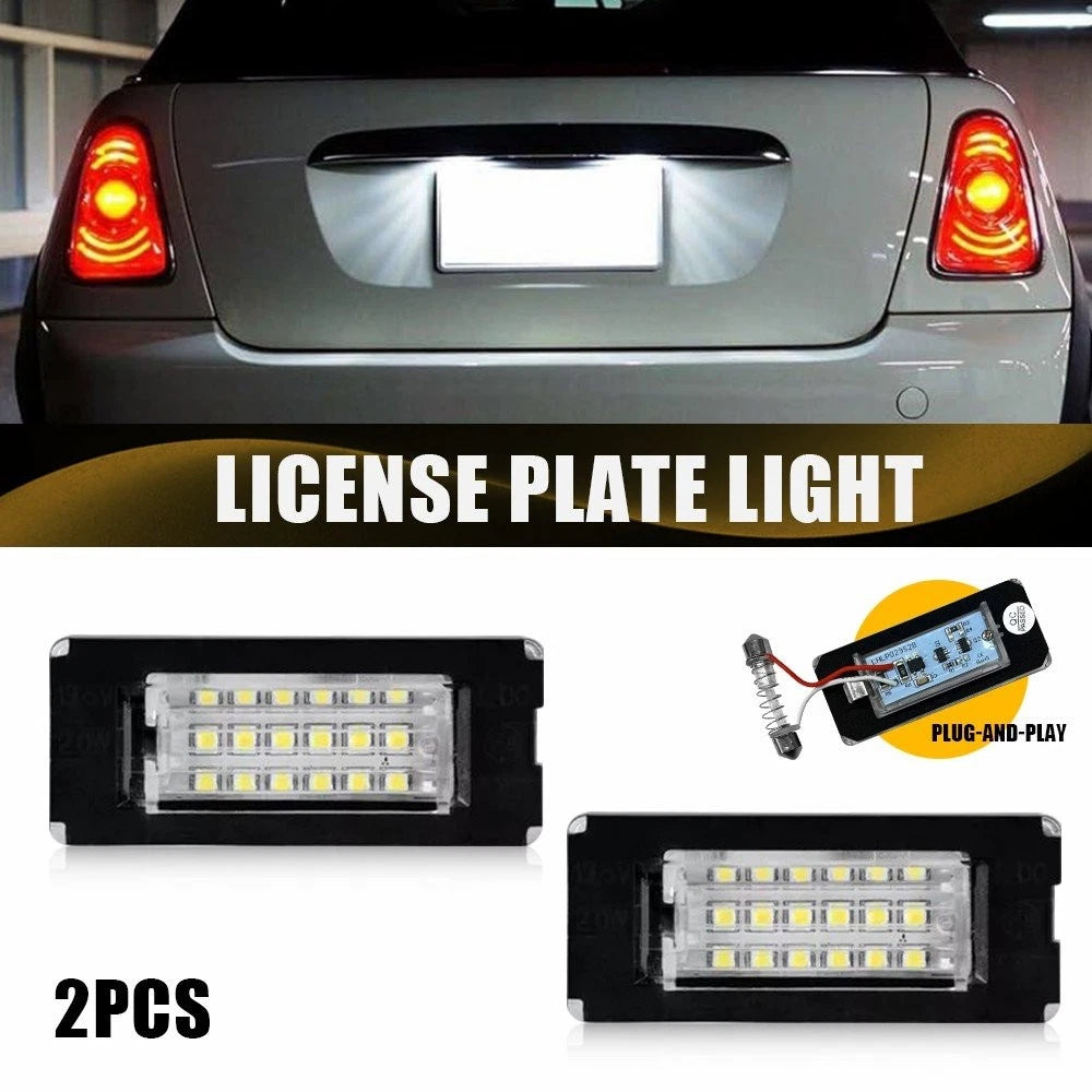 White LED License Plate Lights for Mini Cooper Convertible R57 (2009–2015)