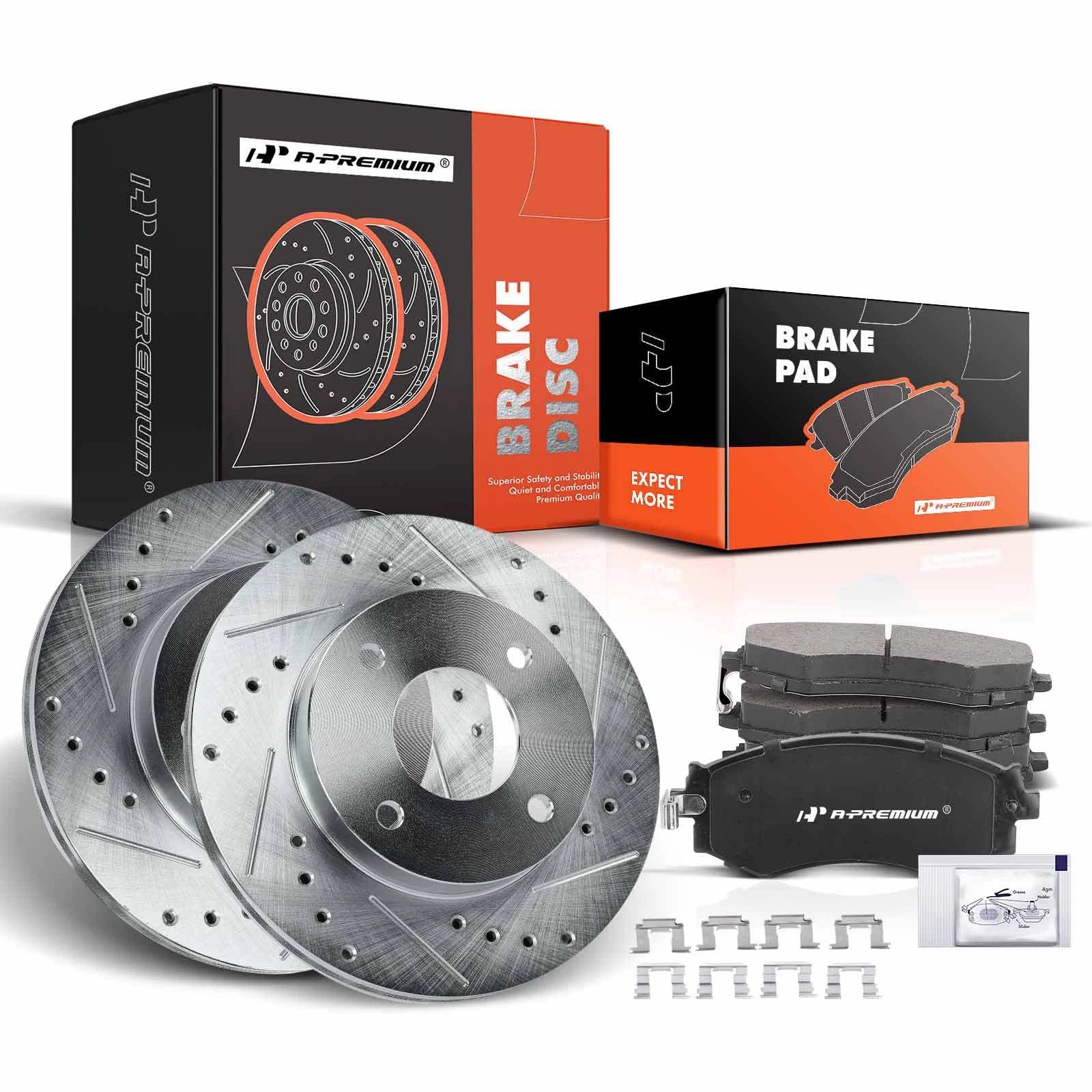 Front Drilled Brake Rotors & Ceramic Pads for Nissan Sentra (2000–2006)