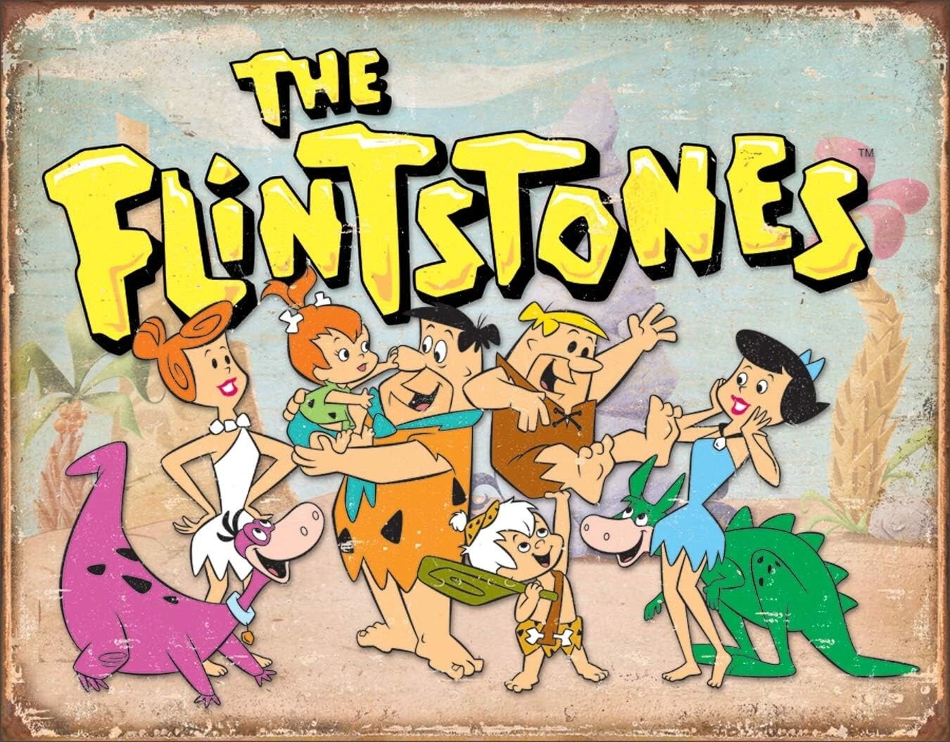 Retro Metal Sign for Flintstones Family Garage (Vintage)