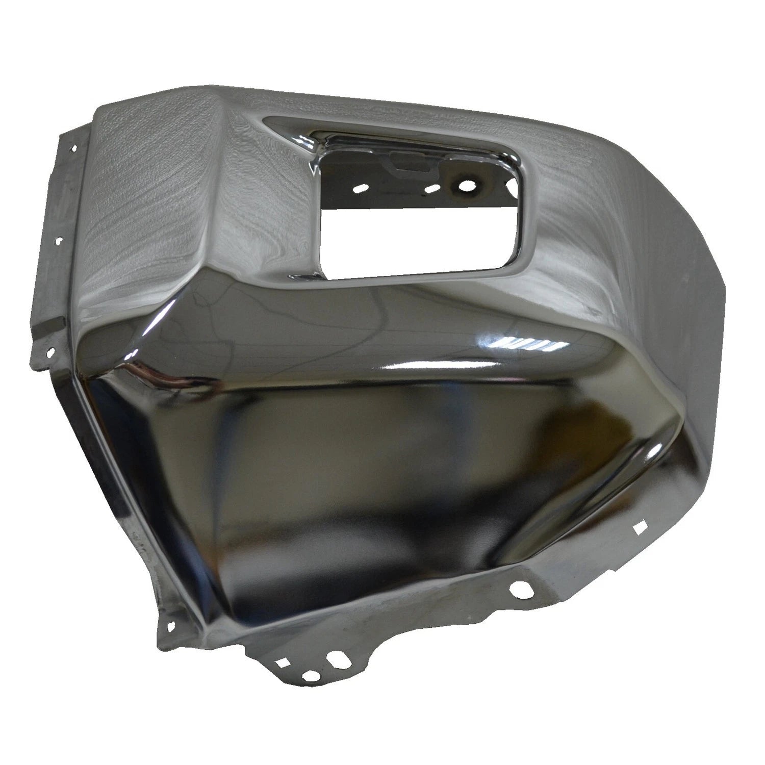 Replacement Chrome Driver Side Front Bumper End w/o Park Assist Sensor Holes
