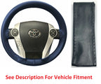 Leather Steering Wheel Grip Cover Dark Blue Replacement for Chevy (2007–2024)