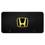 Gold Logo on Black License Plate - Officially Licensed for Honda