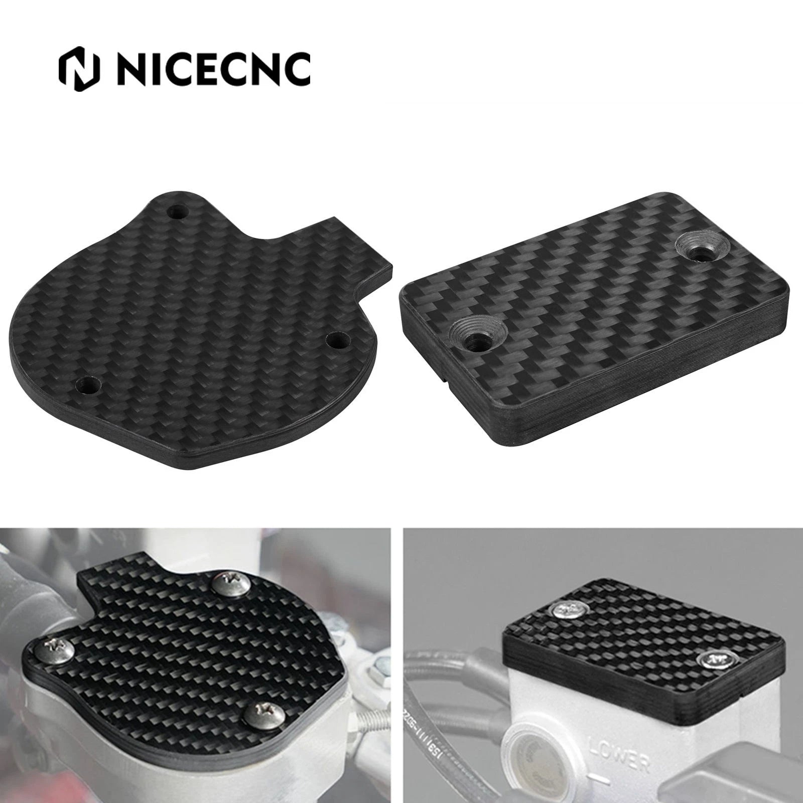 Brake Reservoir Cover Cap + Throttle Cover Guard for Yamaha YFZ450R (2009–2023)