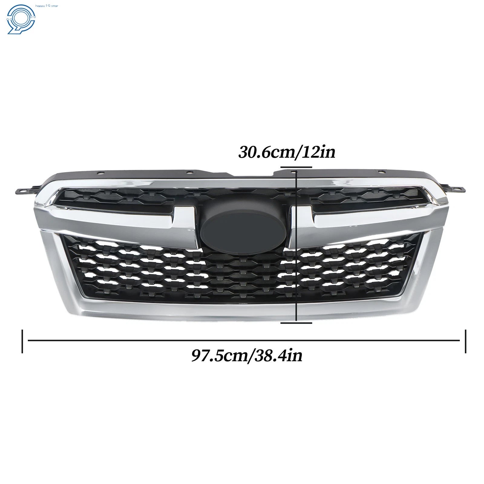 Chrome and Black Front Upper Bumper Grille Assembly for Subaru Legacy (2013-2014)