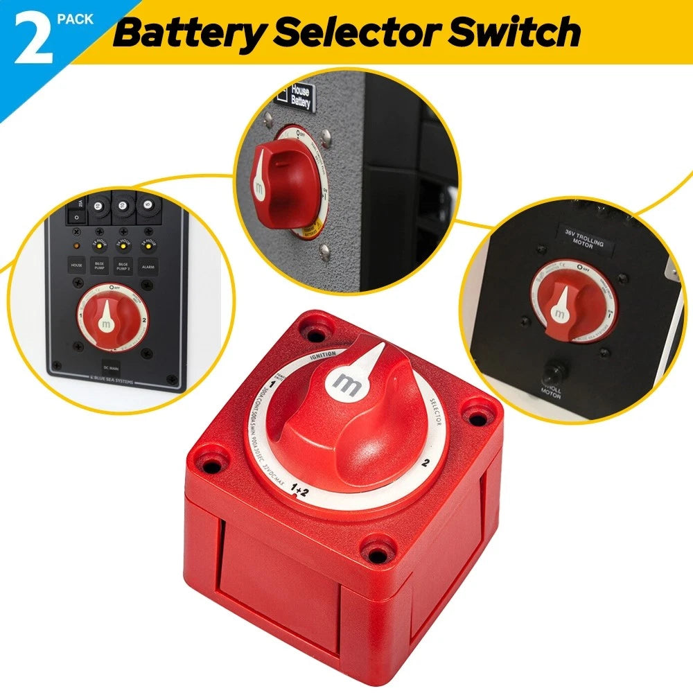 2X M-Series Mini Dual Battery Selector Switch for Marine (6007)