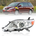 Headlight Assembly for Toyota Sienna (2011â2013) Chrome Housing Left