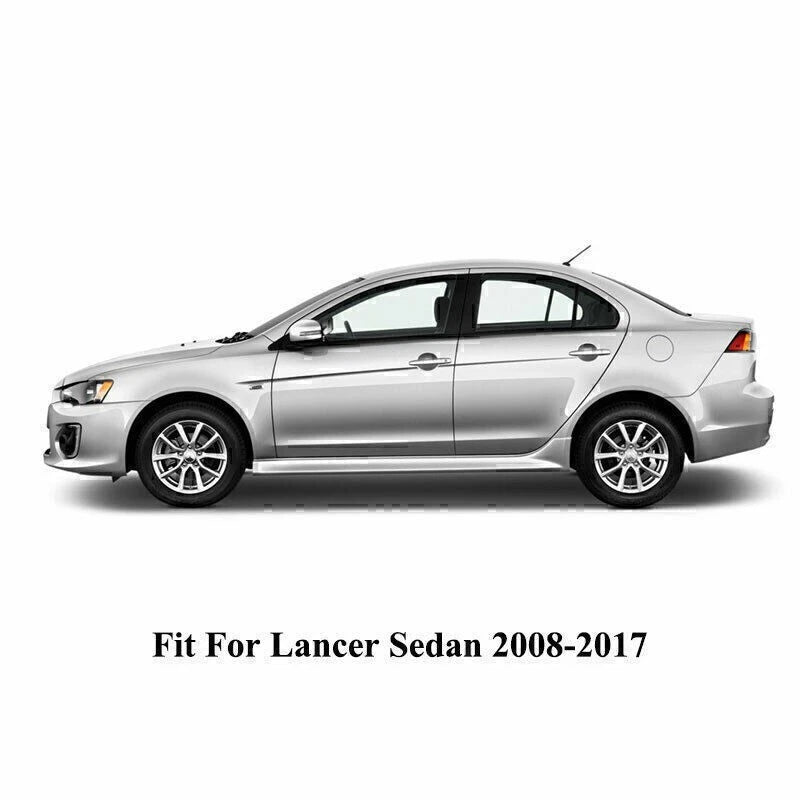 Set of 6 Pillar Posts Door Trim for Mitsubishi Lancer Sedan (2008–2017) Black