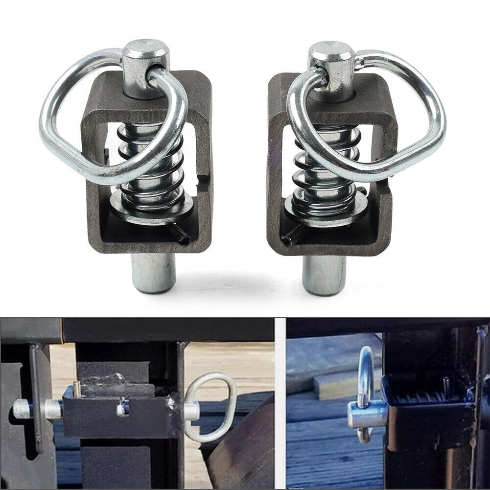 Weld-On Spring Latch Lock Assembly for Utility Steel Trailer Gate (5/8")