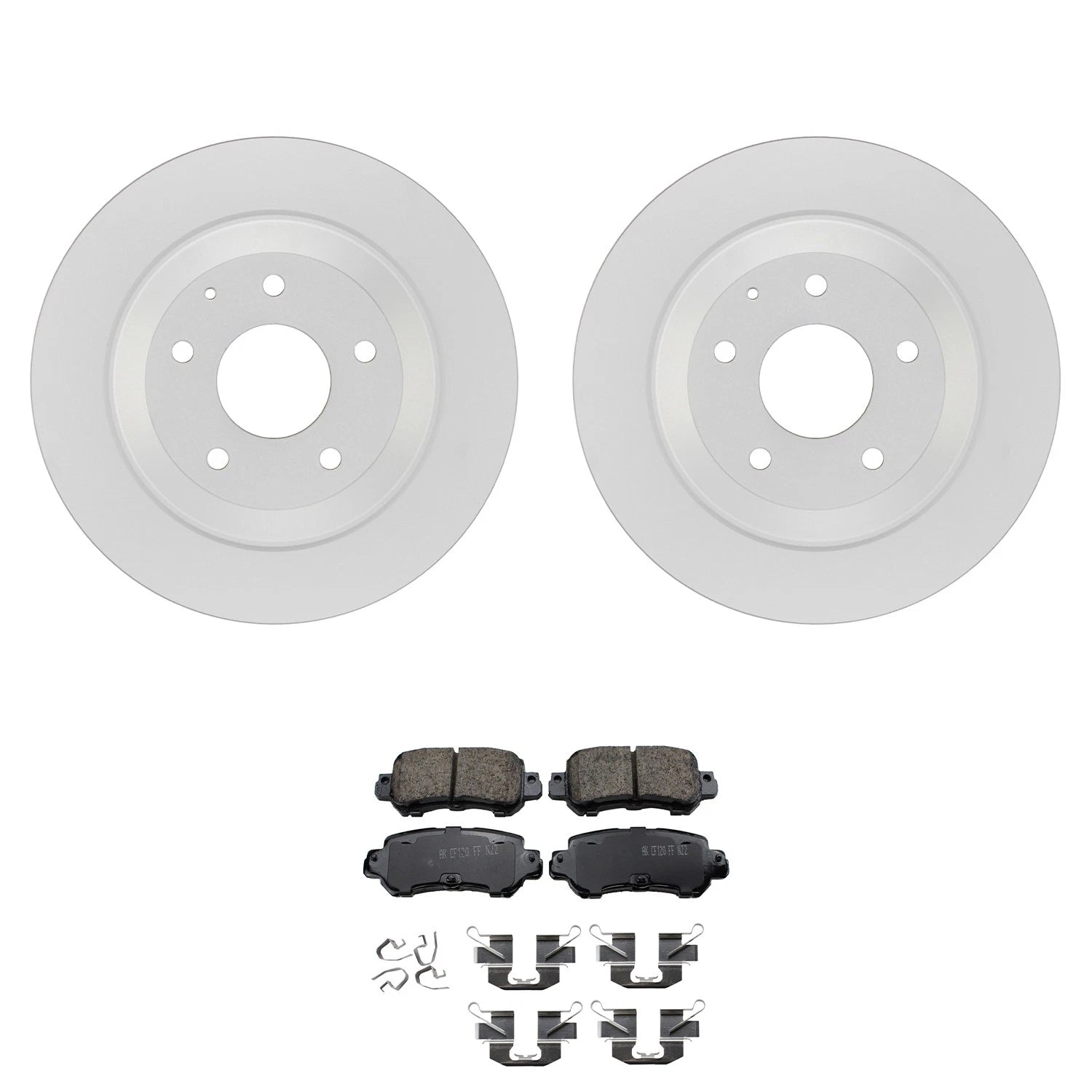 Set of 2 Bosch QuietCast Rear Rotors & Akebono ProACT Pads for Mazda CX-5 (2013–2021)