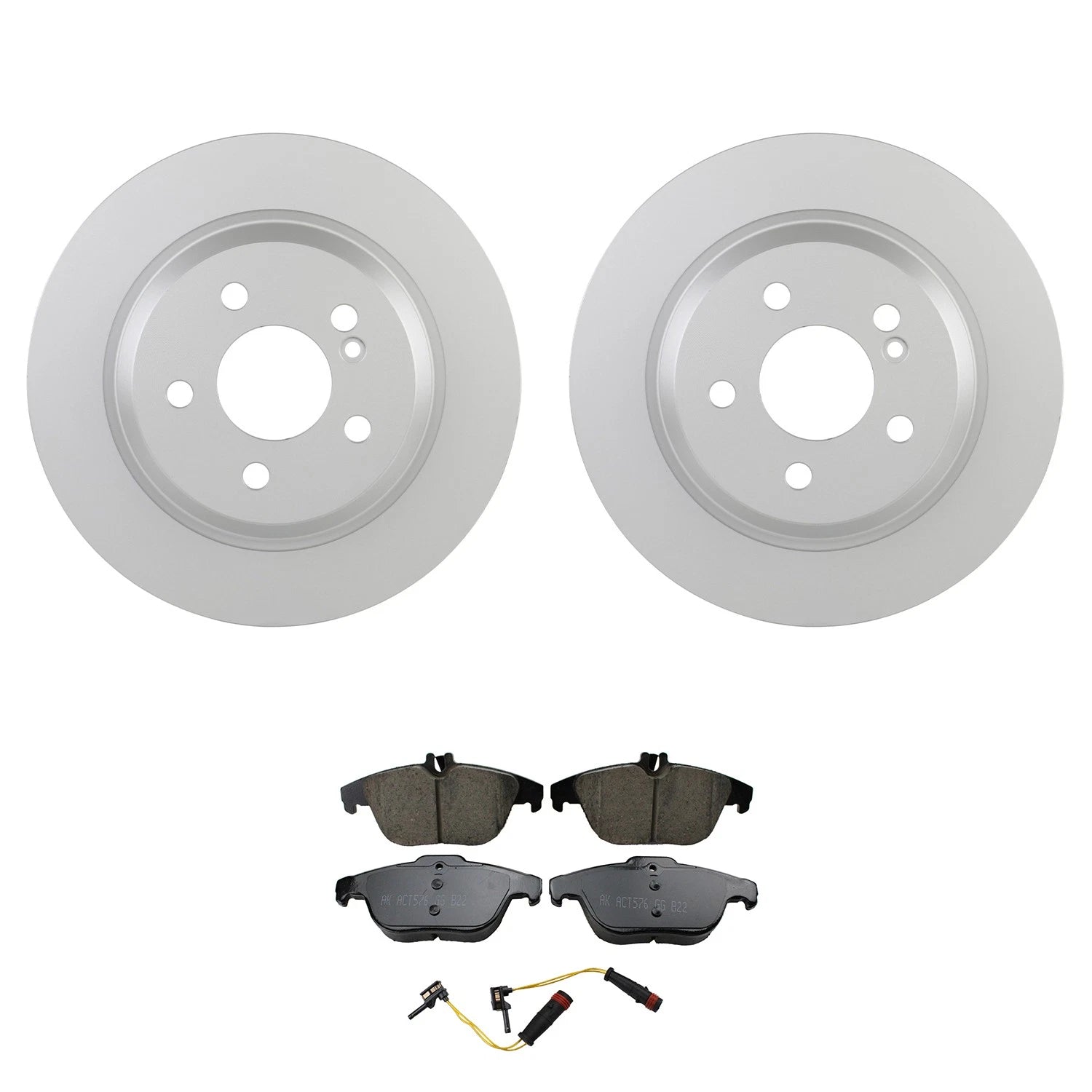 Set of 2 Bosch QuietCast Rear Rotors & Akebono Ceramic Pads for W204 GLK230 (2009–2012)