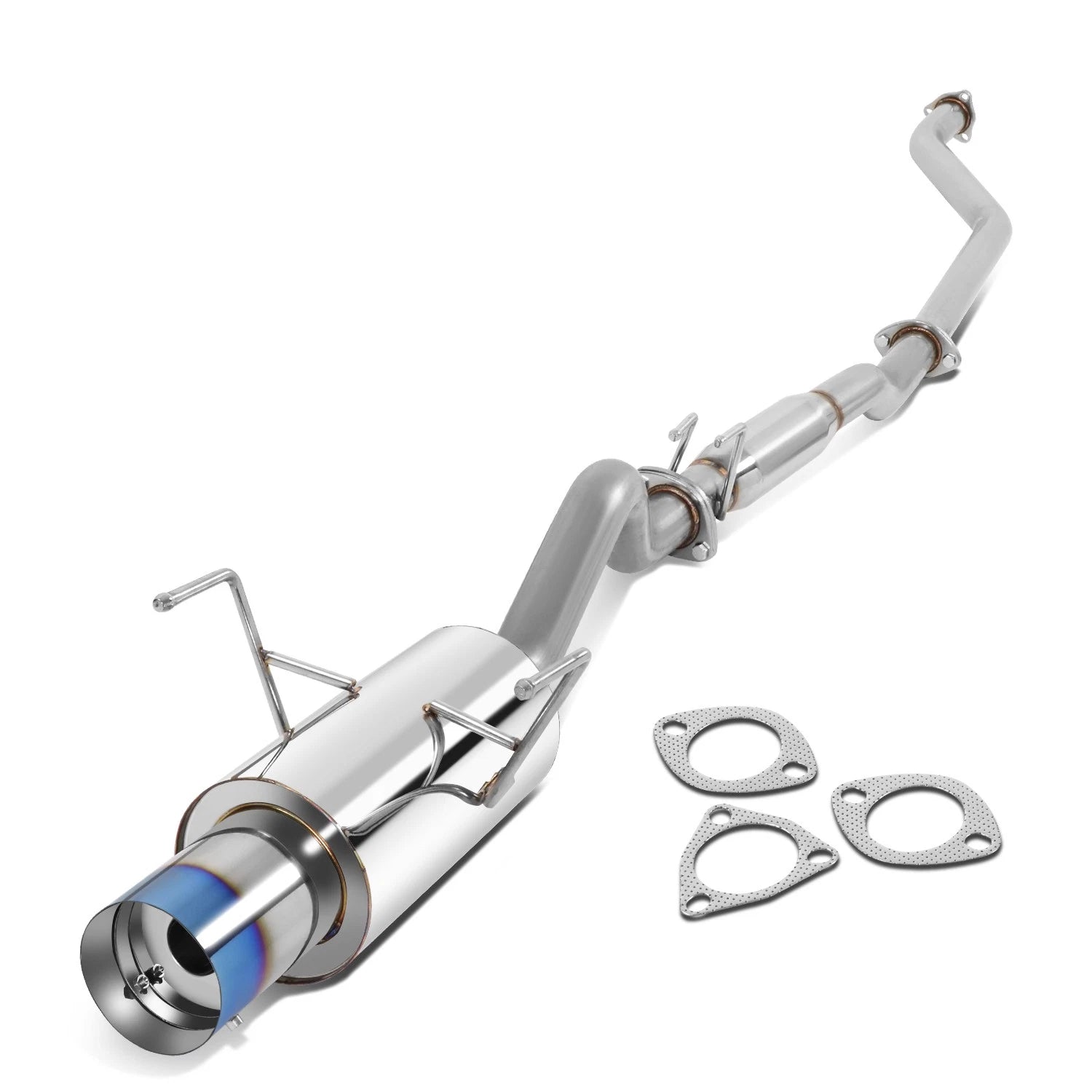 Catback Exhaust for Acura RSX DC5 (2002–2006) 4" OD Muffler Burnt Tip + Silencer