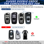Key Fob Shell Case Cover with Keychain for BMW 2 3 4 5 X3 X4 (2014-2020)