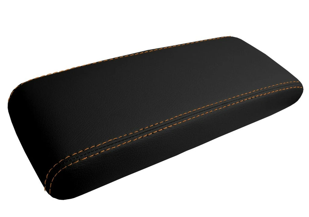 Leather Console Lid Armrest Cover for Toyota Supra (1986–1992) Orange Stitch