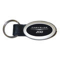 Black Leather Oval Keychain - Officially Licensed for Chrysler 200