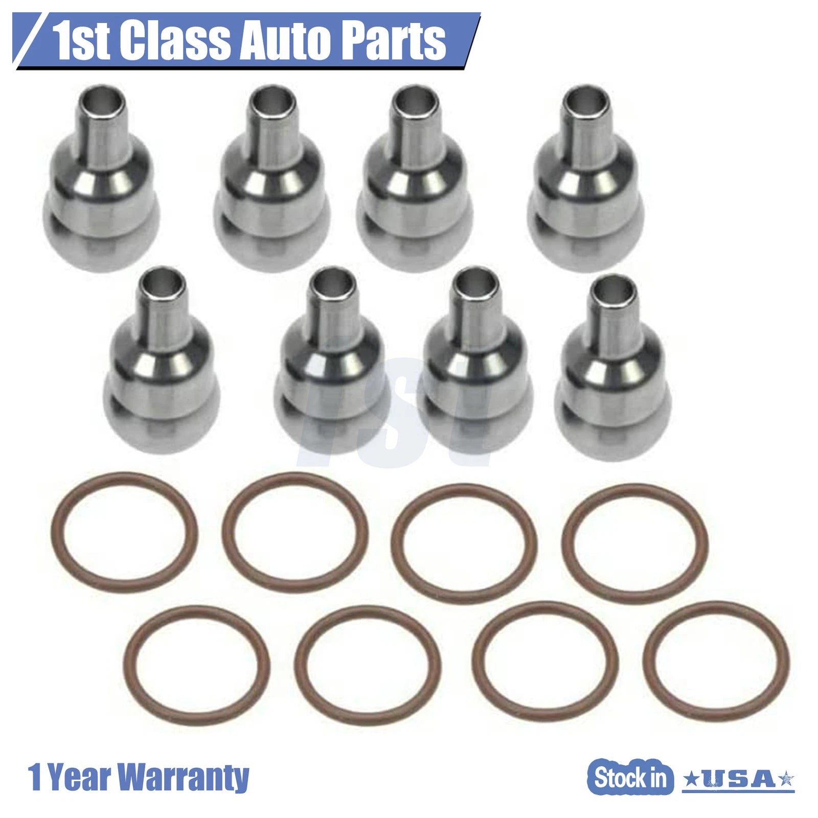 Set of 8 High Pressure Oil Rail Ball Tubes for Ford Turbo Diesel V8 (2004–2010)