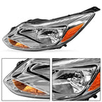 Set of 2 Chrome Headlights for Ford Focus Sedan Hatchback (2012-2014)