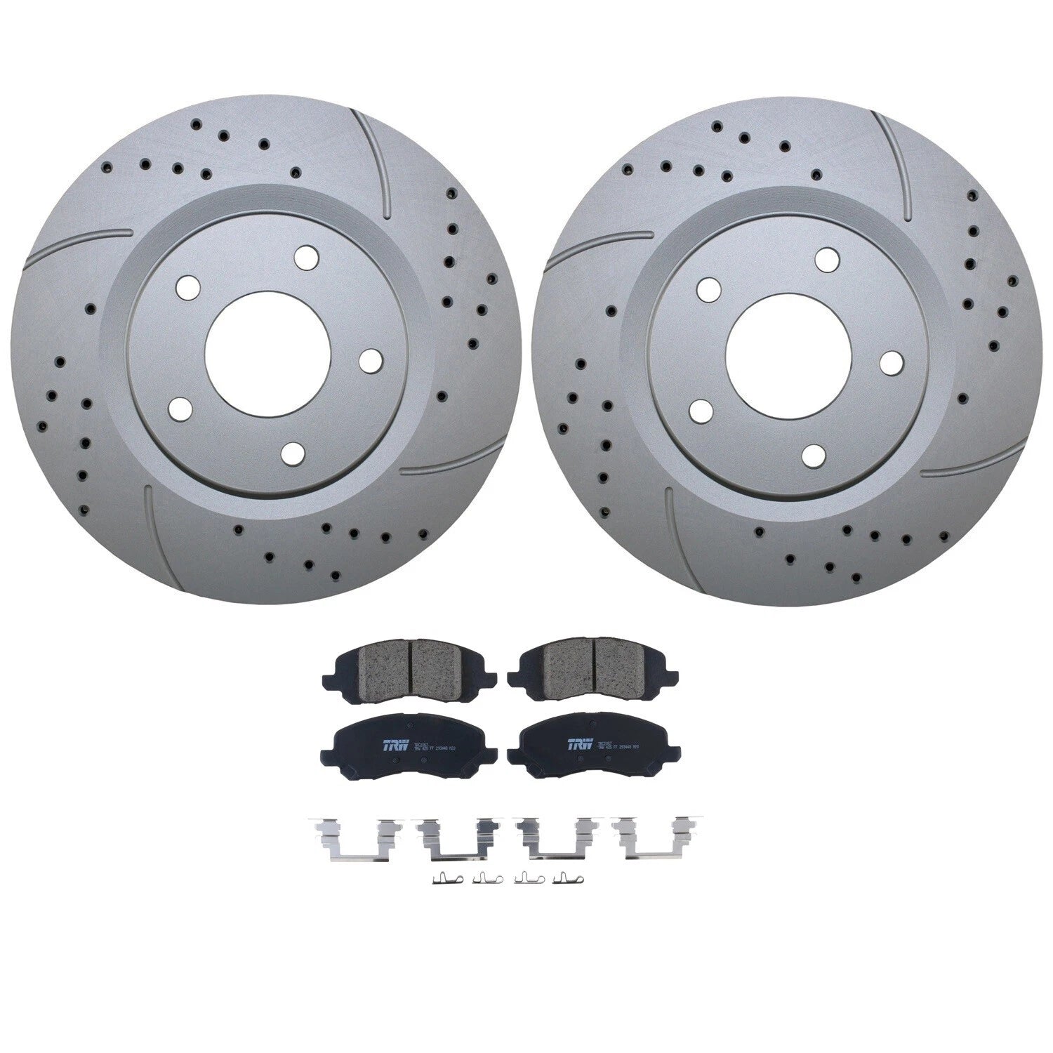 Front Brake Kit with 294mm Drilled Rotors & TRW Ceramic Pads for Sebring Caliber Patriot (2007–2010)