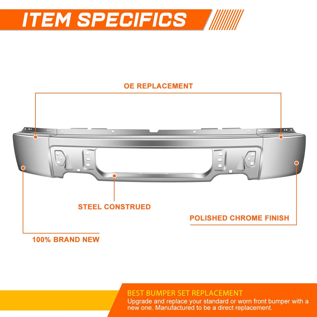 Steel Chrome Front Bumper Face Bar for Ford F-150 (2009–2014)