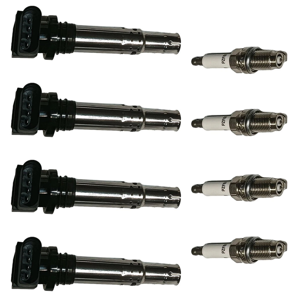 Set of 4 Ignition Coils & Spark Plugs for Volkswagen Polo (2014–2021)