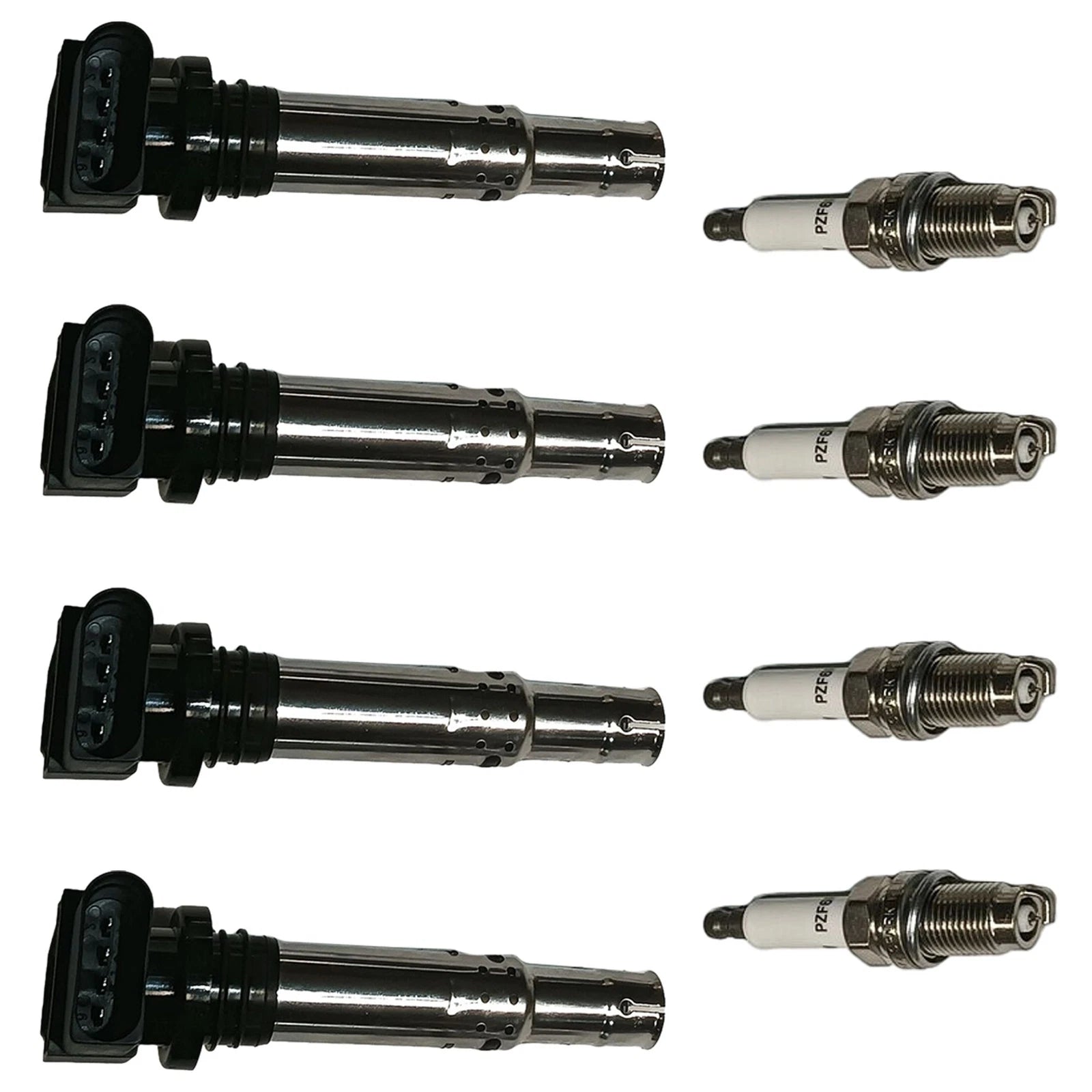 Set of 4 Ignition Coils & Spark Plugs for Volkswagen Polo (2014–2021)
