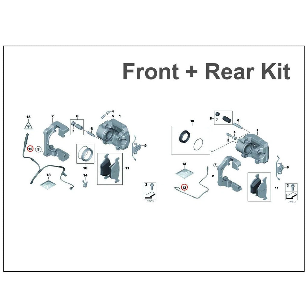 Brake Pad Wear Sensor Kit for BMW X5 E70, X6 E71 (2007-2013)