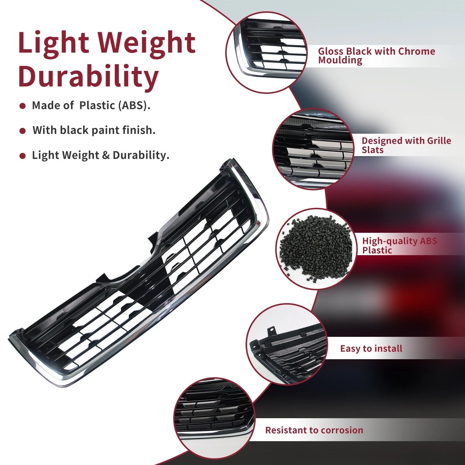 Front Bumper Grille for Subaru Forester (2019–2021) with Camera Hole