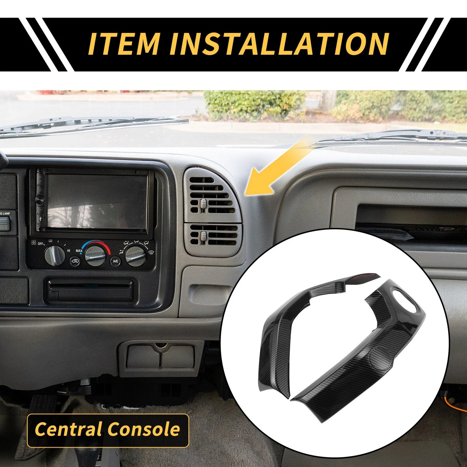 Set of 2 Carbon Fiber A/C Air Outlet Cover Trims for Toyota Tundra (2014–2021)