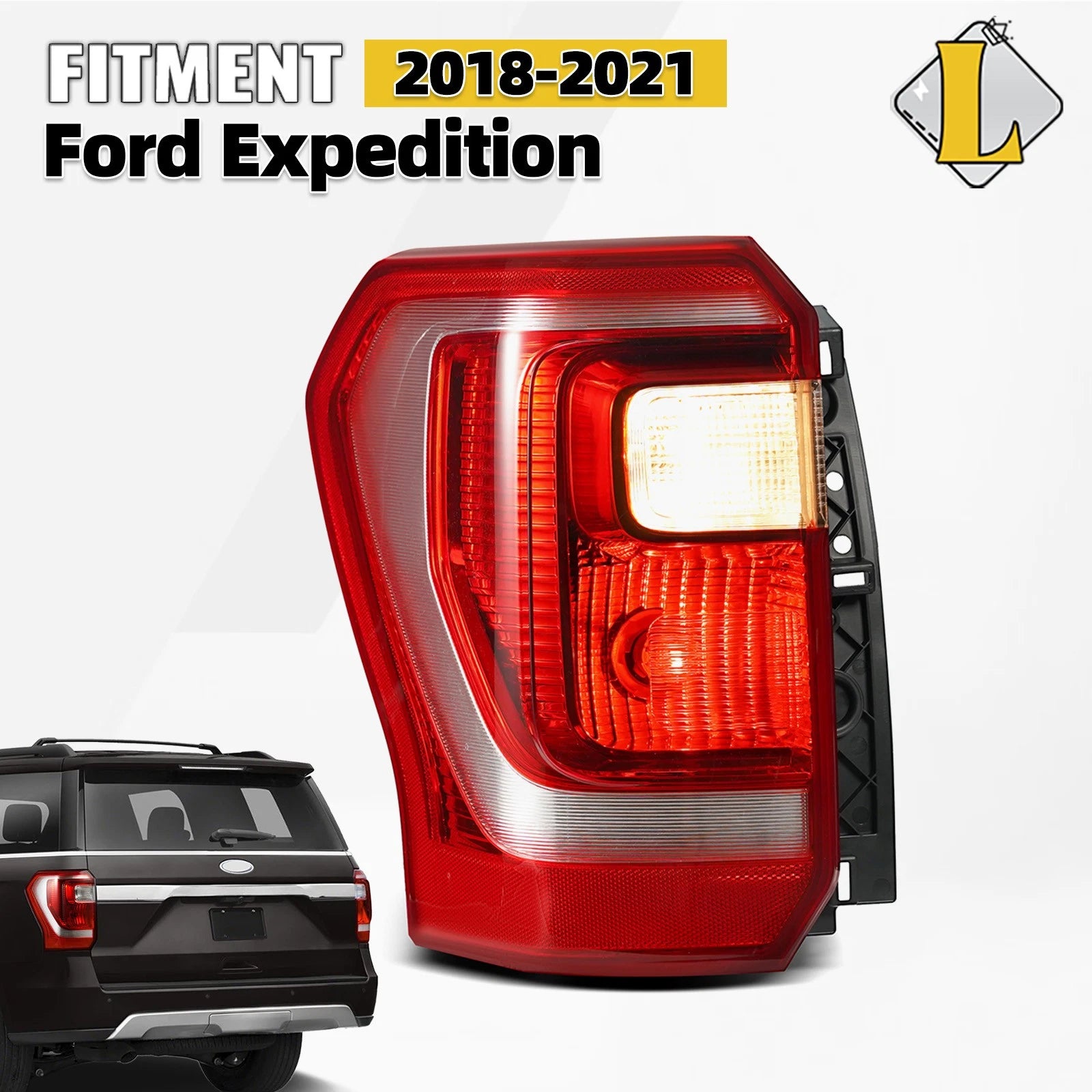 Halogen Tail Light Brake Lamp Left Driver for Ford Expedition (2018–2021)