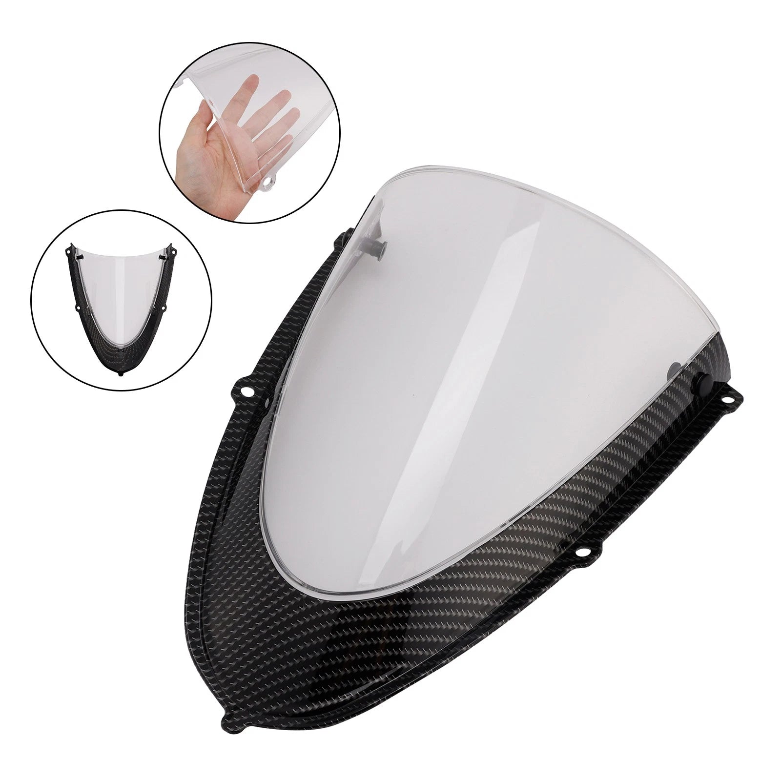 Headlight Fairing Windshield for Aprilia RS 660 (2020–2024) Simulated Carbon Clear