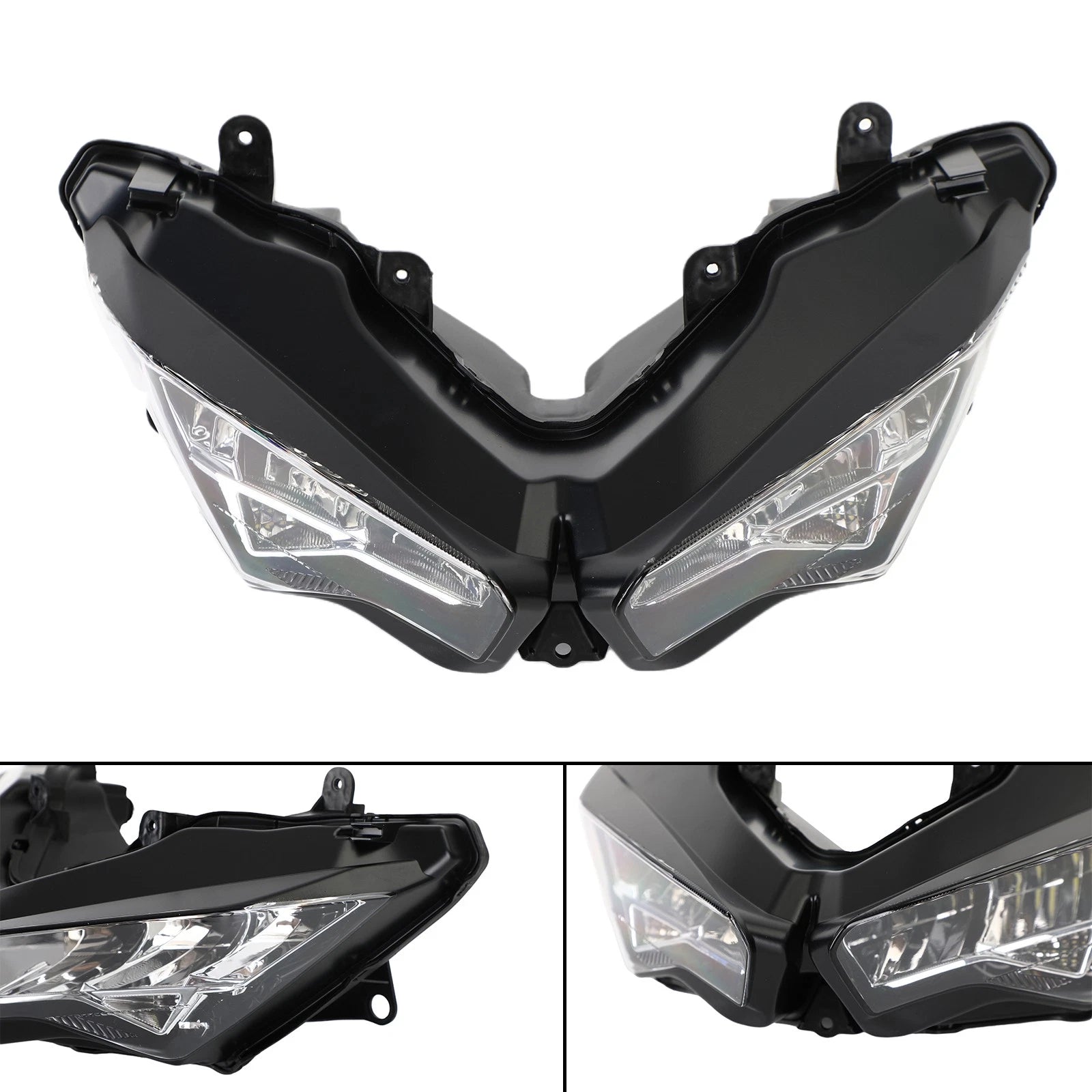 Headlamp Headlight Guard Protector Grill LED Clear for Kawasaki Ninja 400 (2018–2023)