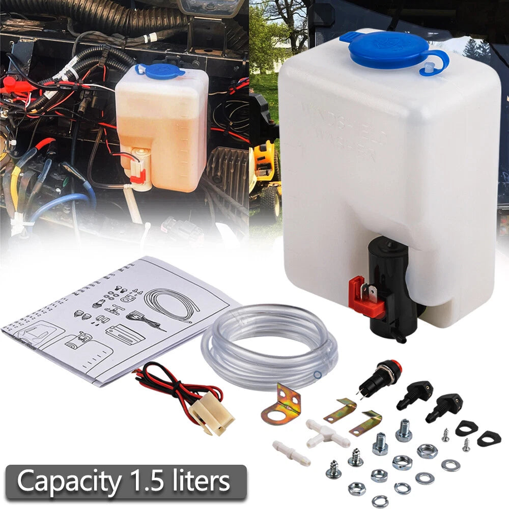 Universal 12V Windshield Washer Pump Kit for UTV