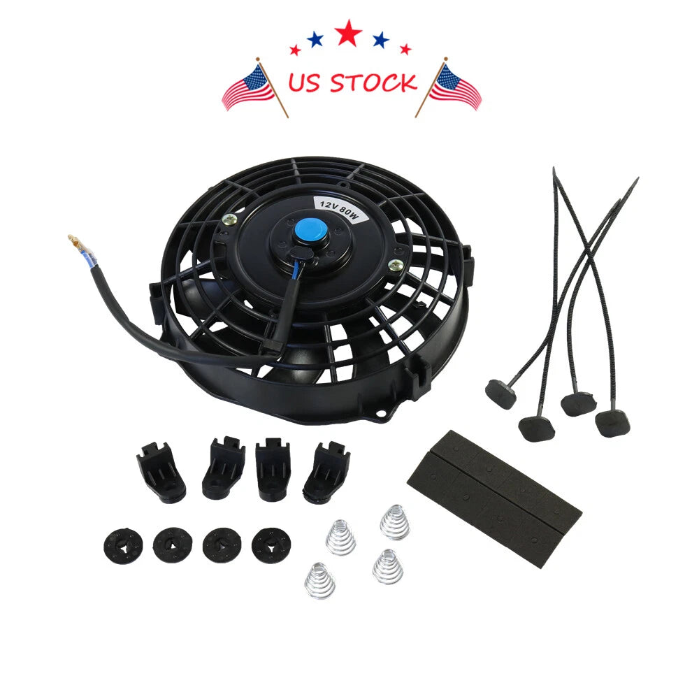 7" Slim Electric Radiator Cooling Fan Mount Kit for Universal Vehicles
