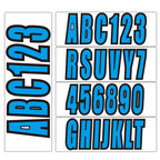 Set of 4 Custom Boat Registration Numbers Decal Stickers A-Z 0-9 Blue