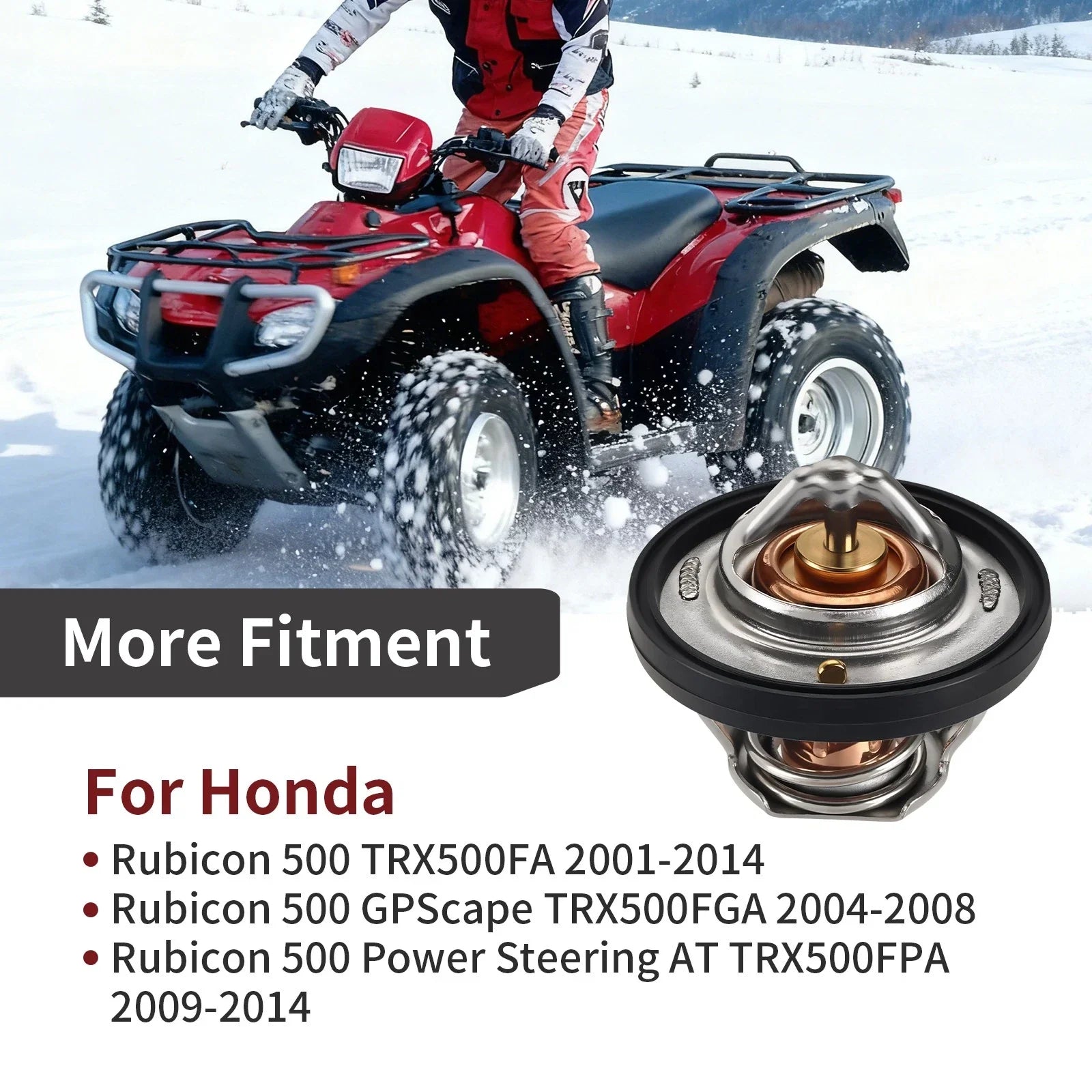 Thermostat w/ O-Ring for Honda Foreman Rubicon 500 TRX500FA 4x4 (2001–2014)