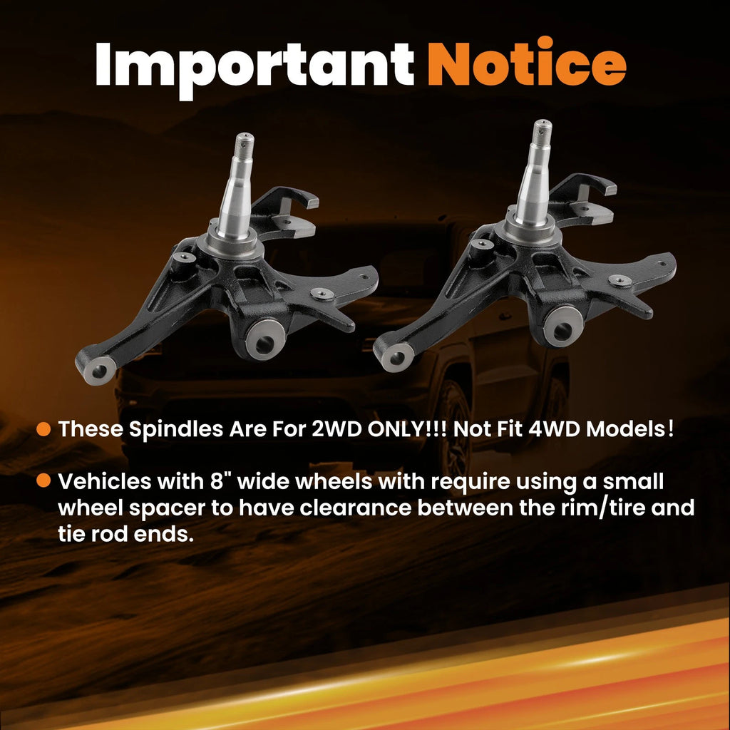 2 Inch Front Drop Spindles for GMC Jimmy (1992–1997) & Chevy S10 Blazer (1983–1994)