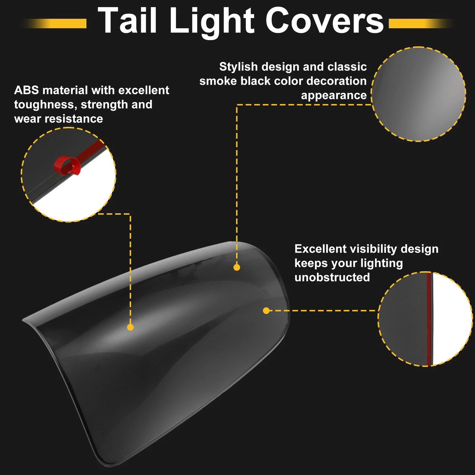 Set of 2 Truck Tail Light Cover Trim Stickers for Dodge Ram 1500 2500 (2009–2017)