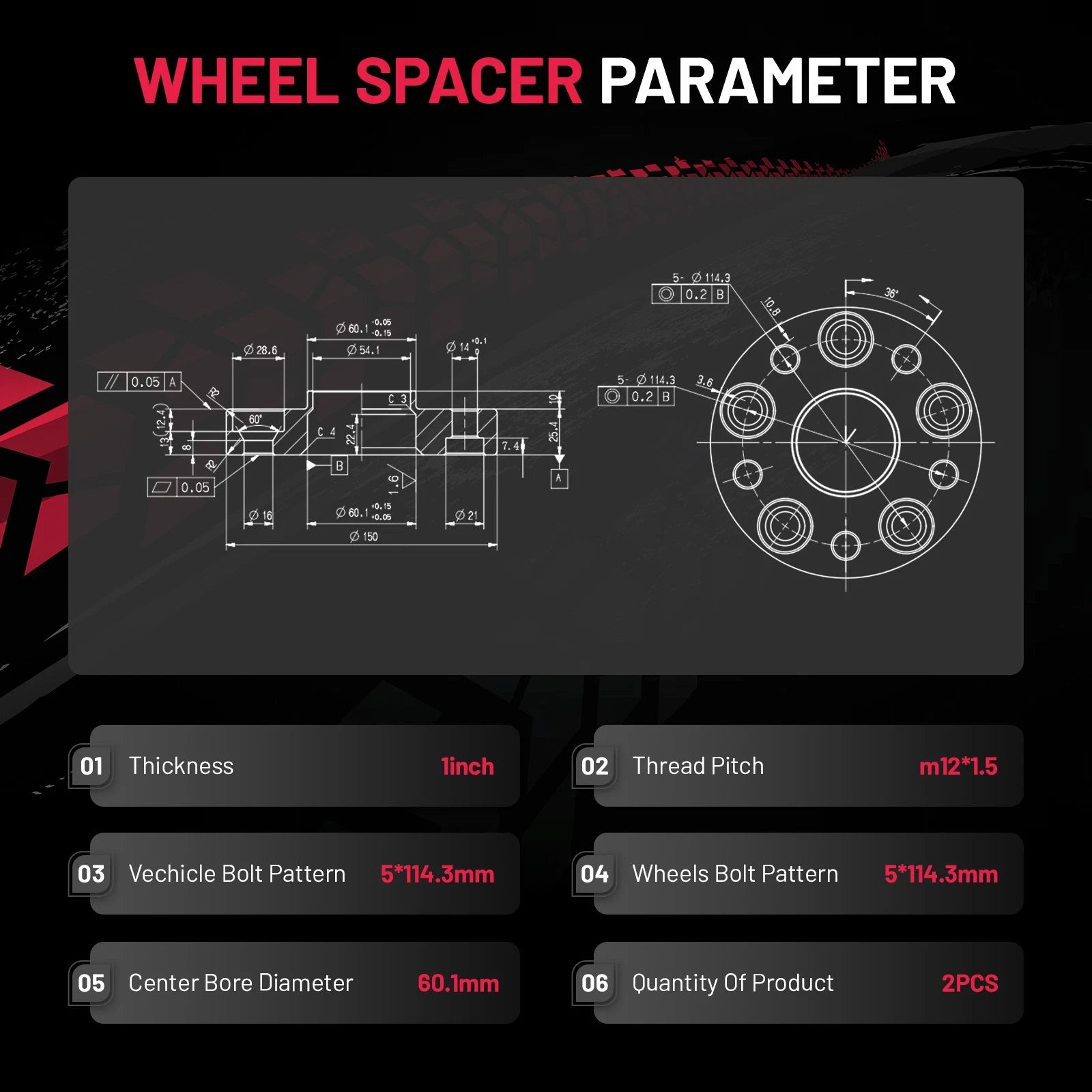 2PCS 1" Hubcentric Wheel Spacers for Lexus GS300 (1993-2019)
