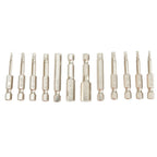 Hex Bit Connector Set for Quick Change Hexagonal Key (1/16 - 3/8 Inch)