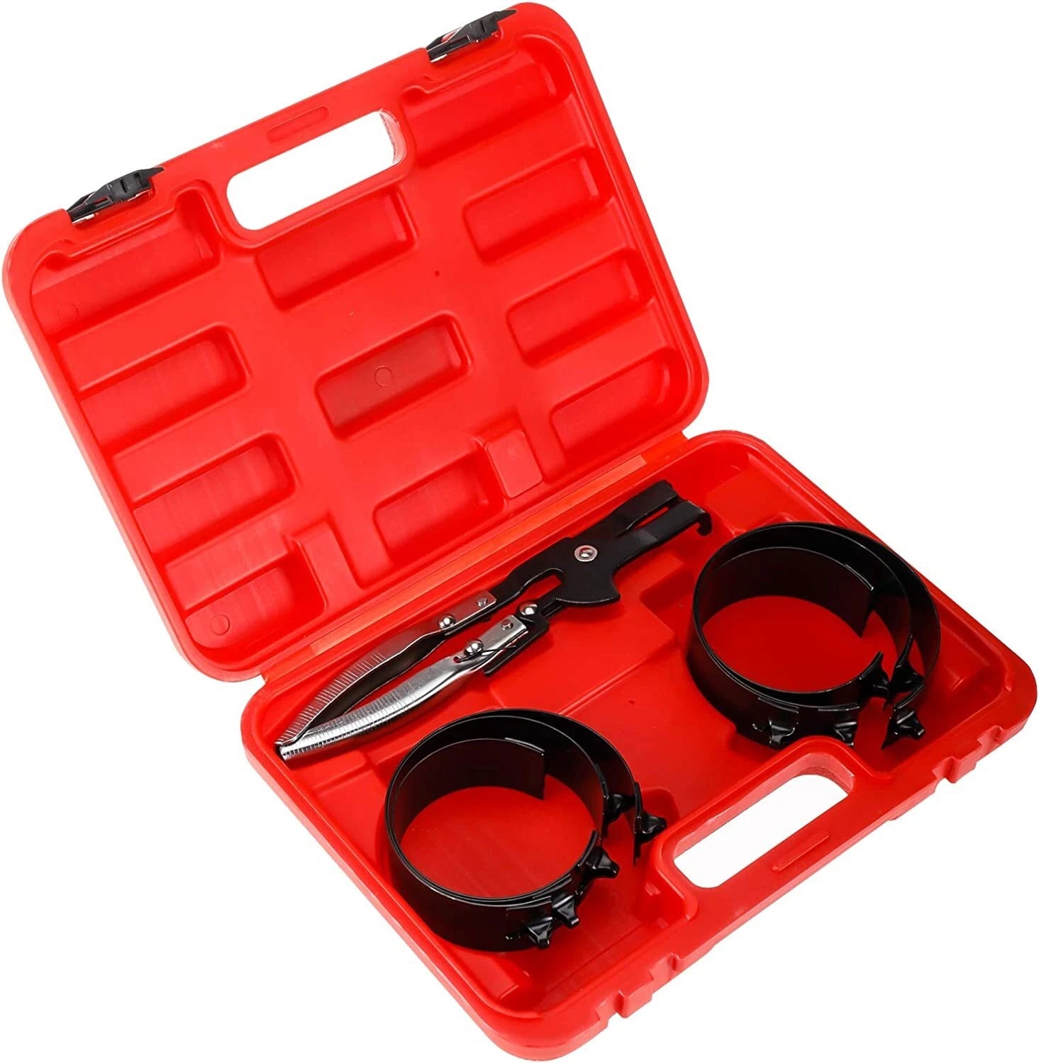 Piston Ring Compressor Kit for Universal Applications (1 PC Plier & 6 Bands)