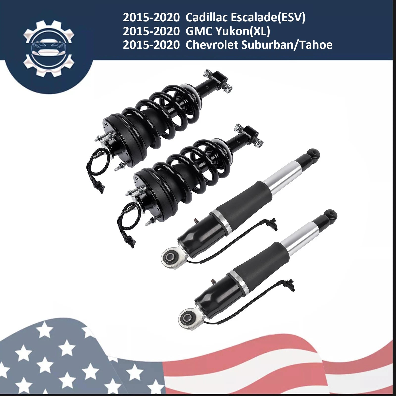 Set of 4 Front Struts & Rear Shocks for Escalade Suburban Tahoe Yukon (2015–2020)