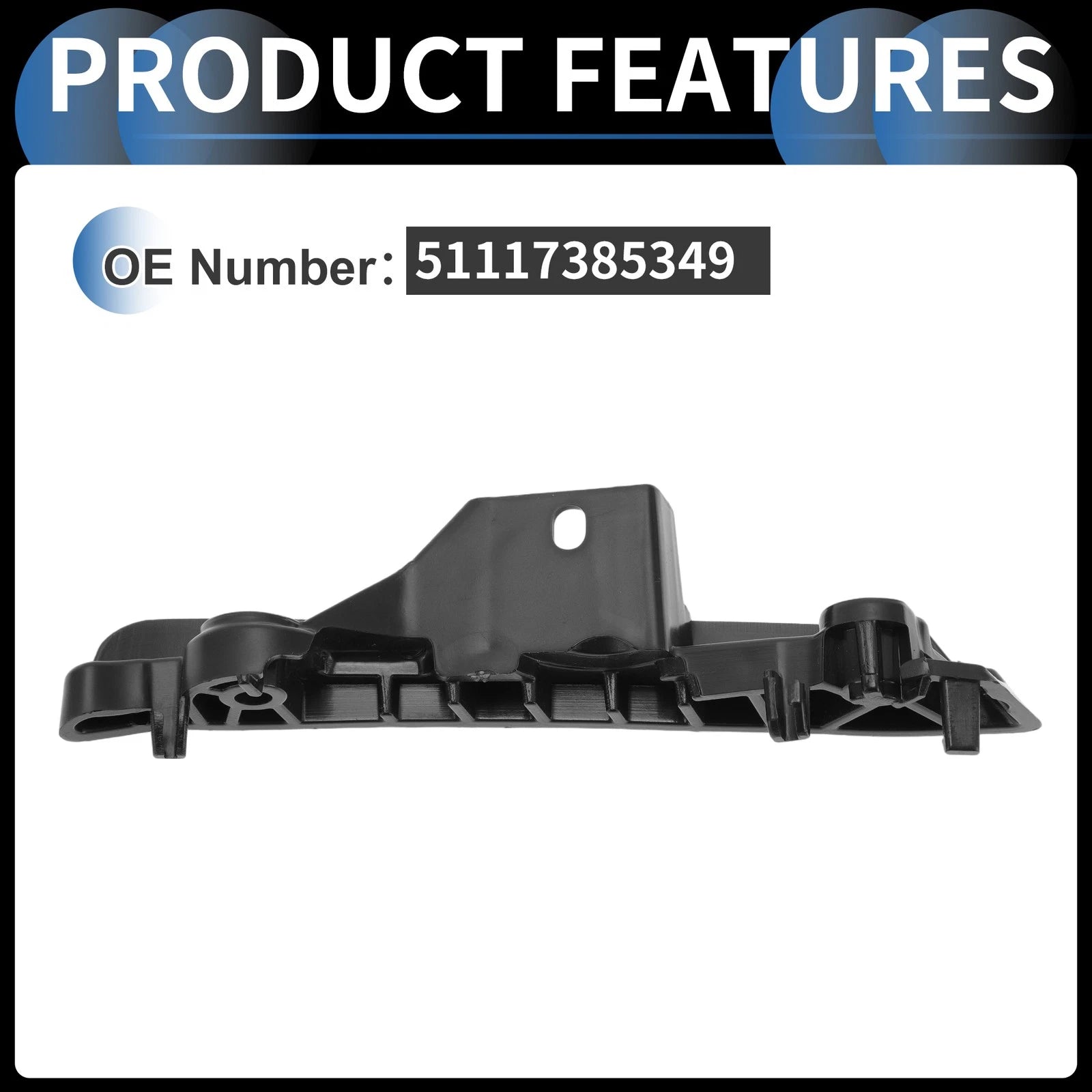1pc Left Front Bumper Retainer Bracket No. 51117385349 for BMW M550i xDrive (2018–2022)