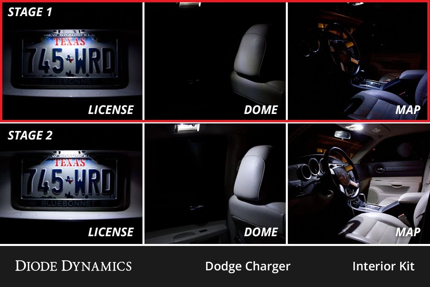Stage 1 Interior LED Kit Cool White for Dodge Charger (2006–2010)