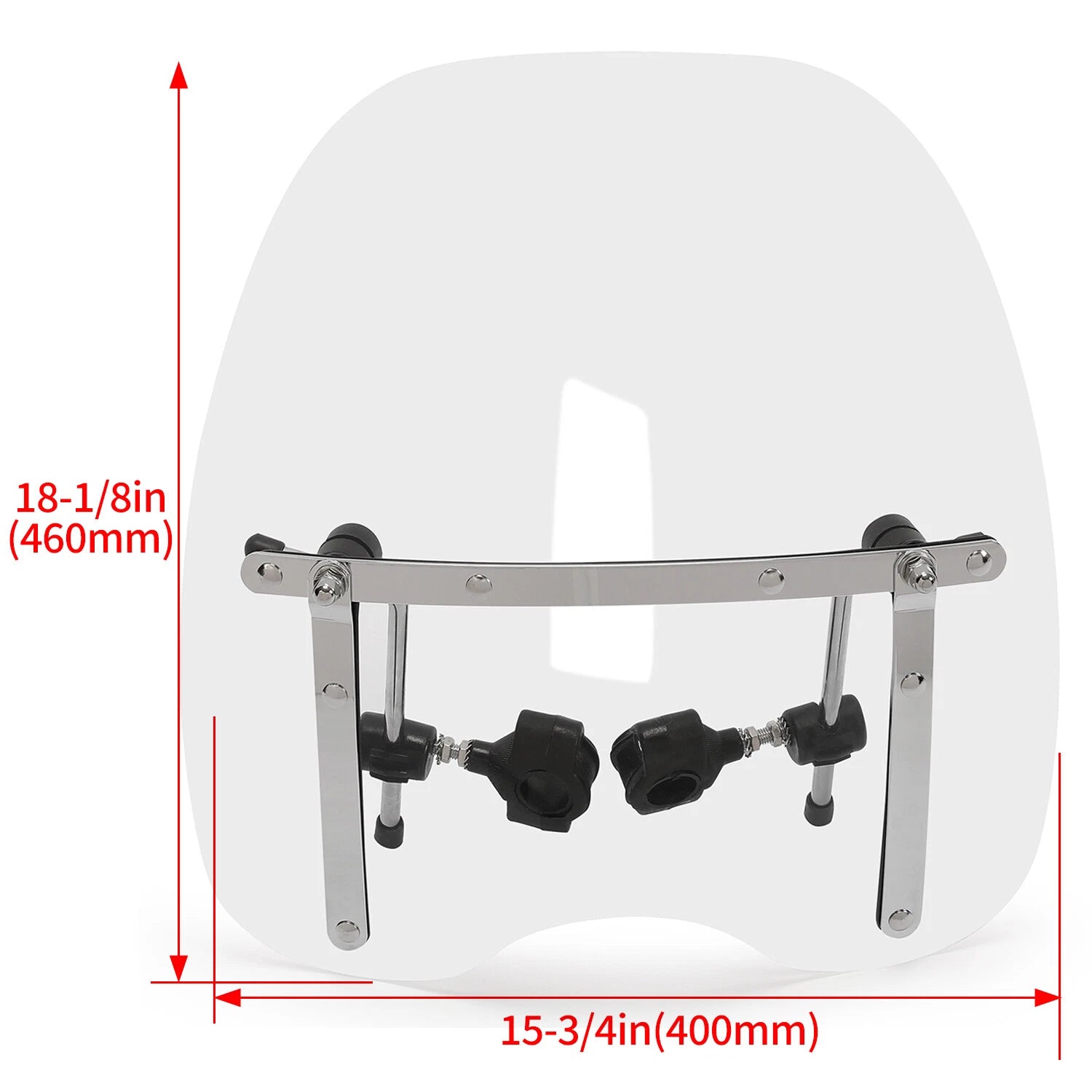 18" x 16" Clear Windshield for Harley, Honda, Suzuki, Yamaha, Kawasaki