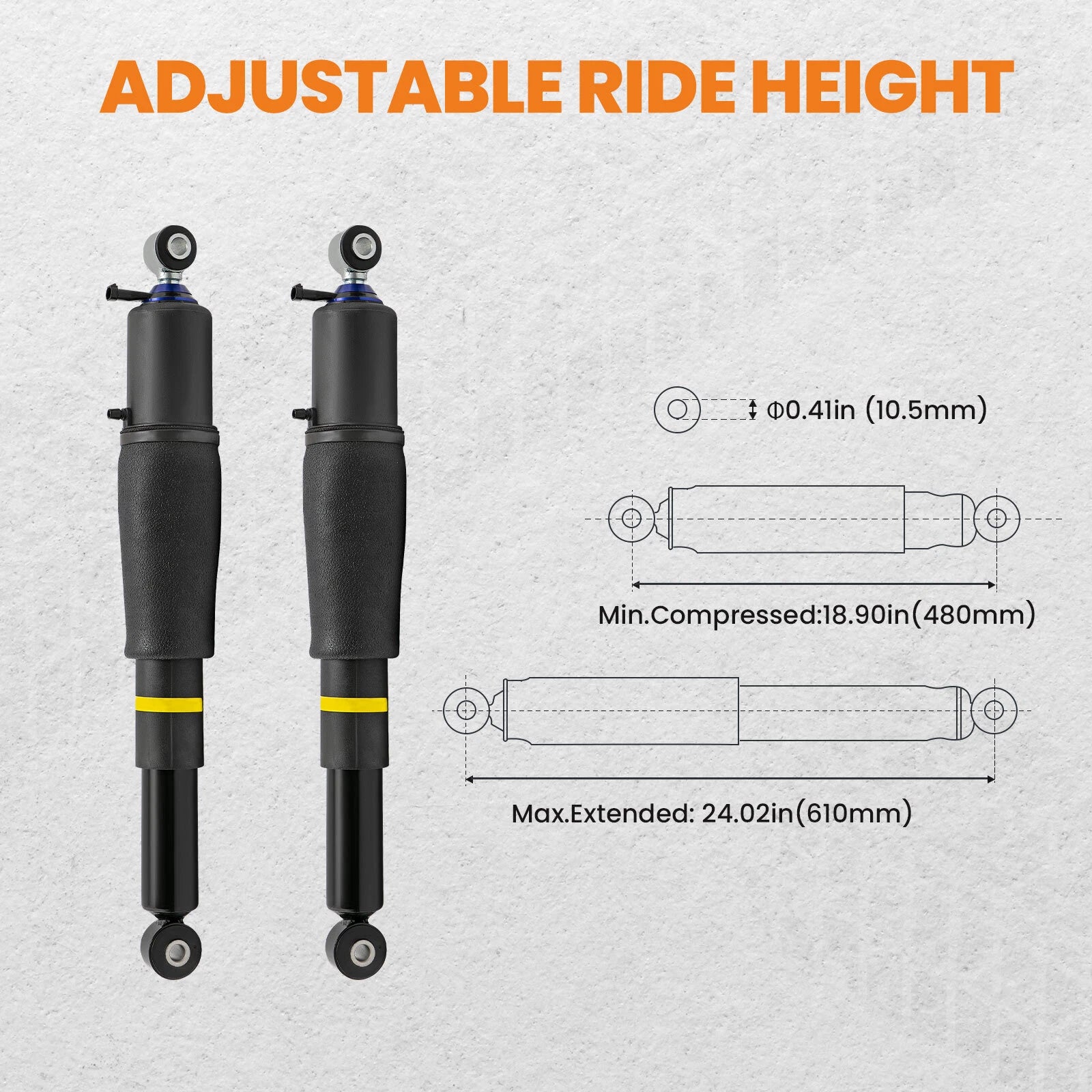 Set of 4 Air Shocks Struts with Compressor for Cadillac Escalade GMC Suburban Yukon