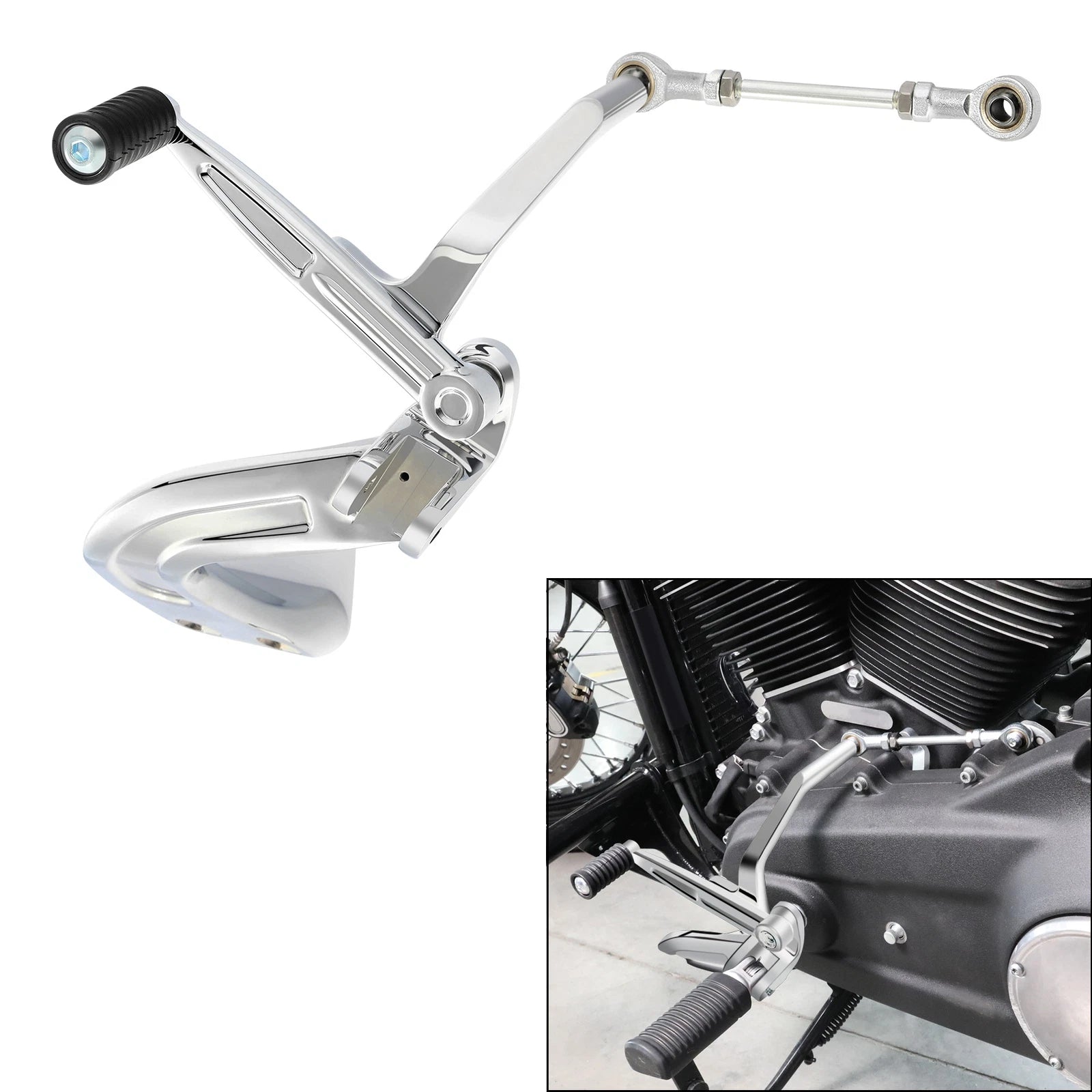 Chrome Mid Controls Shift for Harley FLSB FXFB FXFBS FXDRS (2018–2025)