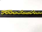 Matte Black Premium License Plate Frame w Yellow Outline for Universal Fit