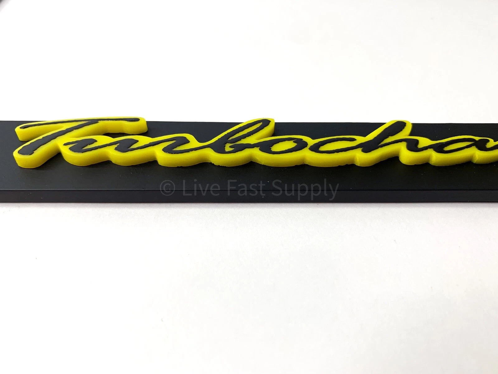Matte Black Premium License Plate Frame w Yellow Outline for Universal Fit